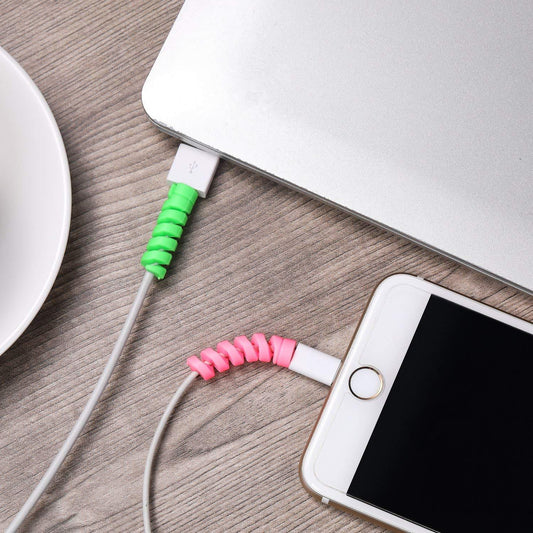 Spiral Charger Spring Cable Protector Data Cable Saver...