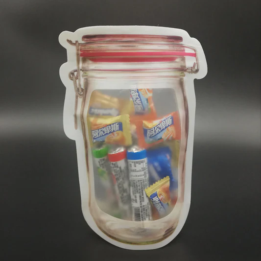Reusable Airtight Seal Plastic Food Storage Mason Jar...