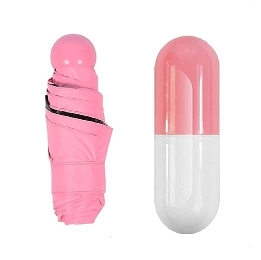 Mini Compact Umbrella Windproof Travel Sun &Rain with capsule Case