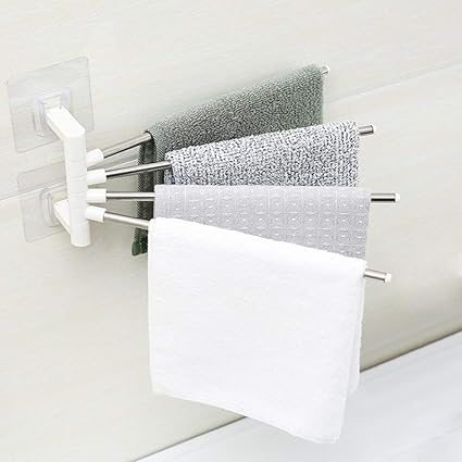 ARRAY Platinum 4 Bar Stainless Steel Folding Towel Hanging Holder