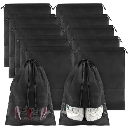 Shoe Bags for Travel, Drawstring Packing Bags, Dustproof Portable Storage
