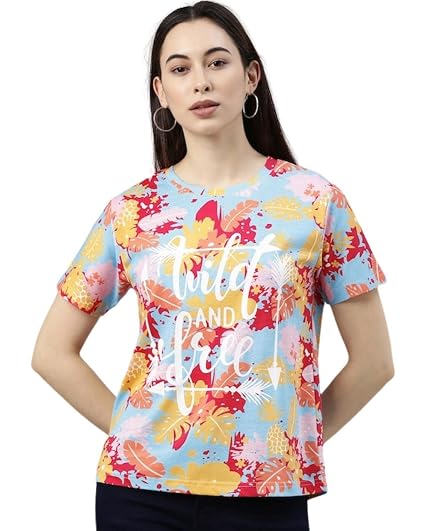 JUNEBERRY® 100% Pure Cotton Regular Fit All Over Printed Half