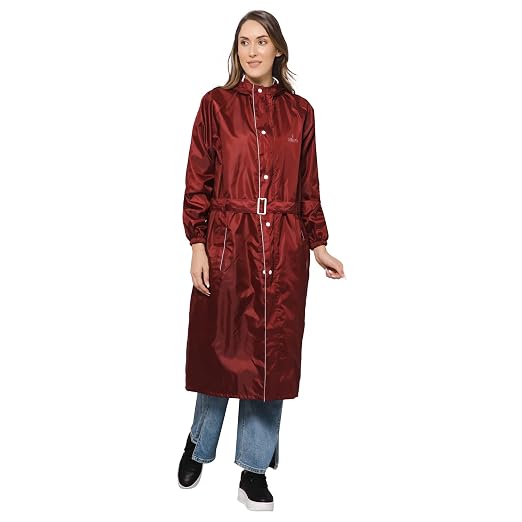 THE CLOWNFISH Women Polyester Standard Length Rain Coat Rain Coat