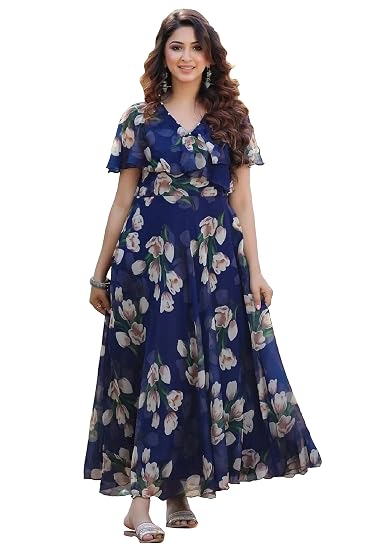 Shasmi Women's Dress | Flare Straight, Maxi Gown | Ankle